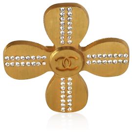 Broche Chanel CC Croix 2002 plaquée or Autre