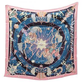 Hermès Foulard Hermes Carre 70 Chorus Stellarum Rosa Blu Multicolore