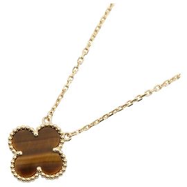 Collar Van Cleef & Arpels Vintage Alhambra Ojo de Tigre Castaño Dorado