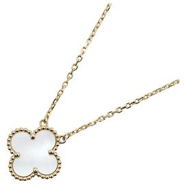 Collier Van Cleef & Arpels Vintage Alhambra Blanc Doré