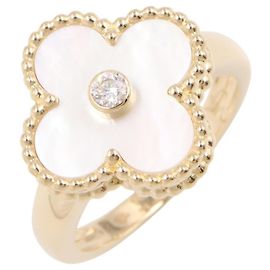 Anello Vintage Alhambra Van Cleef & Arpels Bianco D'oro Altro