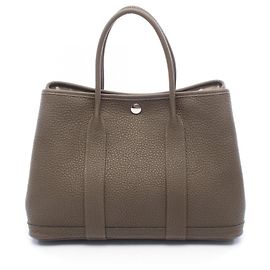 Hermès Saco Tote Hermes Garden Party TPM Vert Roden Gray Marrom