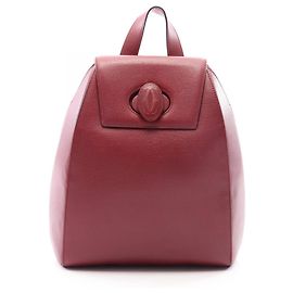 Cartier Must Line Bordeaux Leather Backpack Dark red