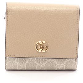 Gucci GG Marmont Bi-fold Geldbörse Weiß Beige