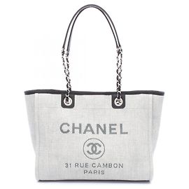 Borsa Tote Chanel Deauville Marrone Nero