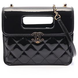 Borsa Mini Flap Chanel Matelassé con manico superiore Nero