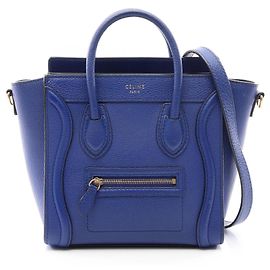Céline Celine Luggage Nano Shopper 2-Way Handbag Blue