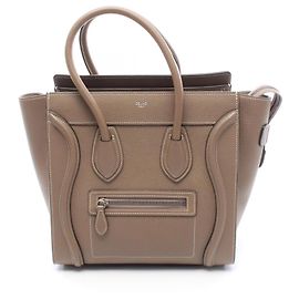 Céline Borsa a mano Celine Luggage Micro Shopper Beige