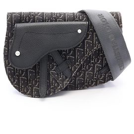 Sac Saddle Christian Dior Oblique Noir