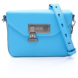 Bolsa de Ombro Christian Dior Diorlock Azul