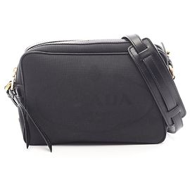 Prada LOGO JACQUARD Shoulder Bag Black