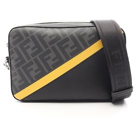 Sac à bandoulière Fendi Diagonal Camera Case Zucca Marron Noir Jaune