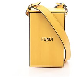 Borsa a spalla Box Fendi Nero Giallo