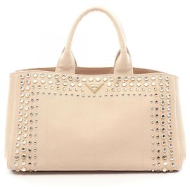 Prada Canapa Beige Canvas Handbag Beige