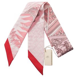Hermès Twilly Cheval Phoenix Ribbon Scarf Rosa