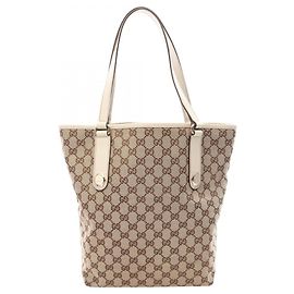 Saco Tote Gucci GG Canvas Branco Bege