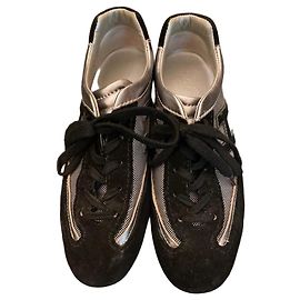 Hogan Sneakers in Black and Silver Leather and Suede Black Silvery
