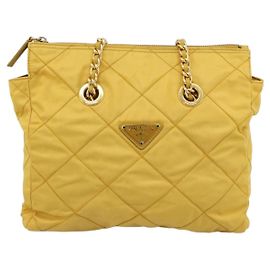 Prada Re-Edition 1995 Chain Quilted Re-Nylon Medium Jaune