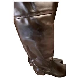 Bottes hautes Patrizia Pepe en cuir marron