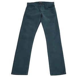 Tom Ford Teal Cotton Slim Fit Pants Green