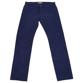 Burberry Dark Blue Cotton Slim Fit Pants Navy blue