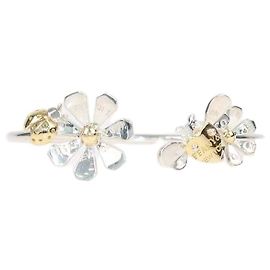 Tiffany & Co. Please Return To Tiffany & Co. Sterling Silver 18K Yellow Gold Ladybug Flower Bangle Bracelet Silvery Golden