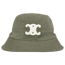 Céline Bob Celine en coton vert avec broderie Triomphe Vert