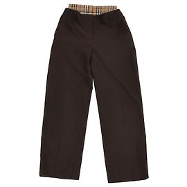 Calças sobrepostas em lã xadrez castanha Burberry Marrom