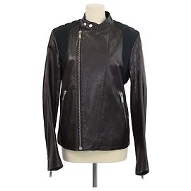 Veste biker Alexander McQueen en cuir et nubuck noir Noir
