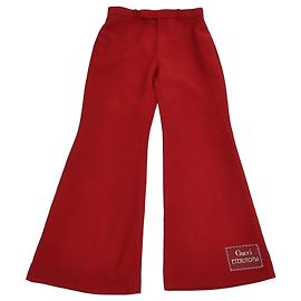 Gucci Red Silk Wool Eterotopia Flared Pants Red