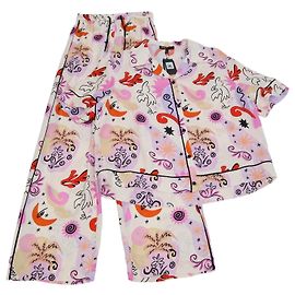 Maje Multicolor Silk Paradisio Patterned Floaty Shirt and Pants Set Multiple colors