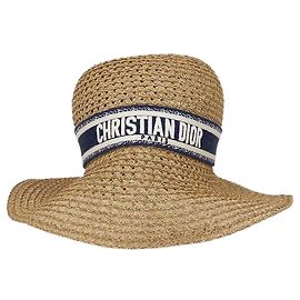 Cappello a tesa D-Wave Dioriviera in paglia Marrone, Blu Christian Dior Marrone Blu