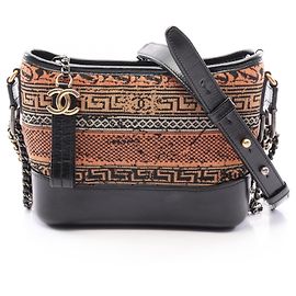 Sac à bandoulière Chanel Gabrielle de Small Hobo Noir Multicolore Orange
