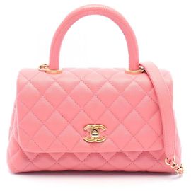 Sac à main 2-Way Chanel Coco Handle Flap Matelassé Rose