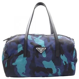 Sac cabas/sac à main Prada TESSUTO CAMOUFL Camouflage Noir Bleu