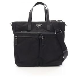 Prada Saffiano 2-Way Tote Bag Black