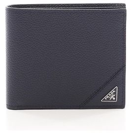 Carteira bi-fold Prada VIT.MICRO GRAIN Azul marinho