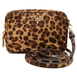 Prada Mini Shoulder Bag 1N1674 Cavallino Leopard Print Brown Brown