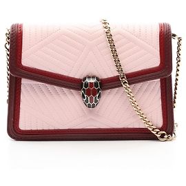Bulgari Bolsa de ombro mini Bvlgari Serpenti Diamond Blast Rosa Bordeaux