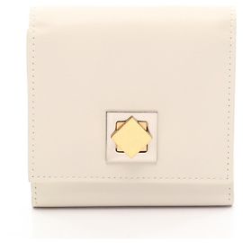Bottega Veneta Twist Lock Tri-fold Geldbörse Weiß