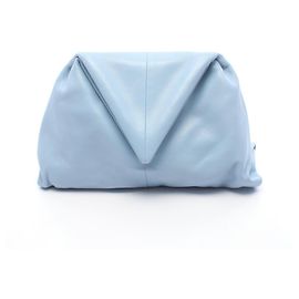 Borsa a mano in pelle con patta Triangle Bottega Veneta Blu