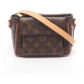 mala de ombro Louis Vuitton Vivacite PM Marrom Monograma