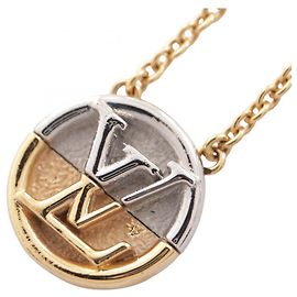 Louis Vuitton Collier L to V Necklace Silvery Golden