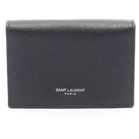 Tarjetero de piel negra Yves Saint Laurent Negro