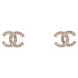 Brincos de botão Chanel C20A Coco Mark Rosa Dourado Outro
