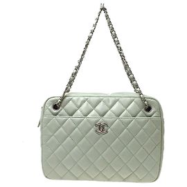 Chanel Camera Case Quilted Lambskin Medium Blue