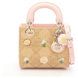 Bolso Christian Dior Dior Lady Mini Rosa Multicolor Beige