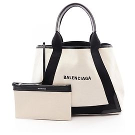 Balenciaga NAVY CABAS NEW M Tote Bag Black Cream
