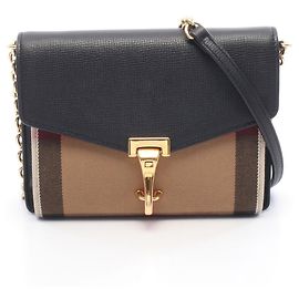 Sac à épaule Burberry Macken Nova Check Noir Multicolore Beige