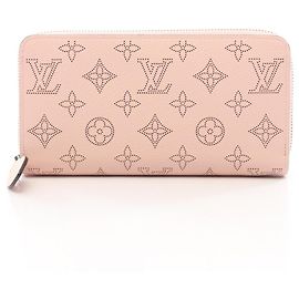 Louis Vuitton Pink Mahina Leather Long Wallet Pink